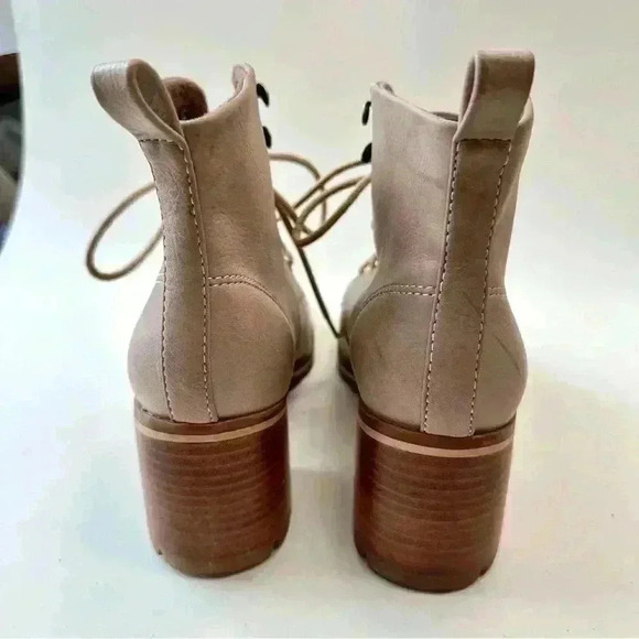 Korks Chelsea Lace-Up Leather Heeled Bootie Boots Women’s Shoes Size 6 Brown - Picture 4 of 8